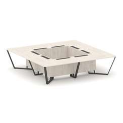 Steel Meet Стол переговорный квадратный KDK-PR.B.SP-16K Денвер Светлый/Металл Антрацит 3200*3200*750