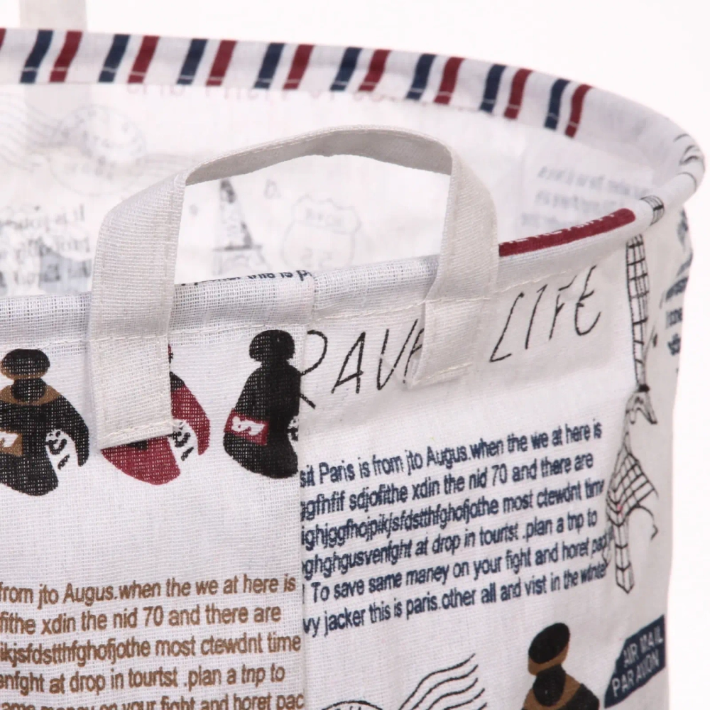 Корзина для белья складная круглая Париж 44*34 см