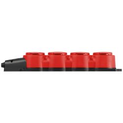 Колодка ЭРА KX-4e-RED-IP44 каучуковая с заземлением 4 розетки 16A IP44 красная | Электротовары