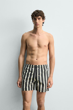 ZARA ПЛАВКИ С ВЫШИВКОЙ, СЕРЫЙ