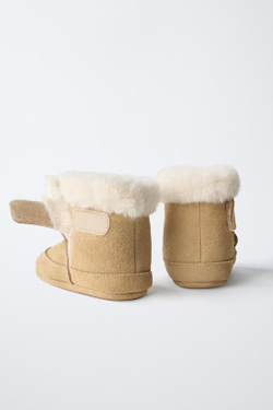 ZARA БОТИНКИ С ПОДКЛАДКОЙ, КОРИЧНЕВЫЙ