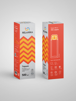 Термос Relaxika 102 (0,5 литра) в термочехле, стальной