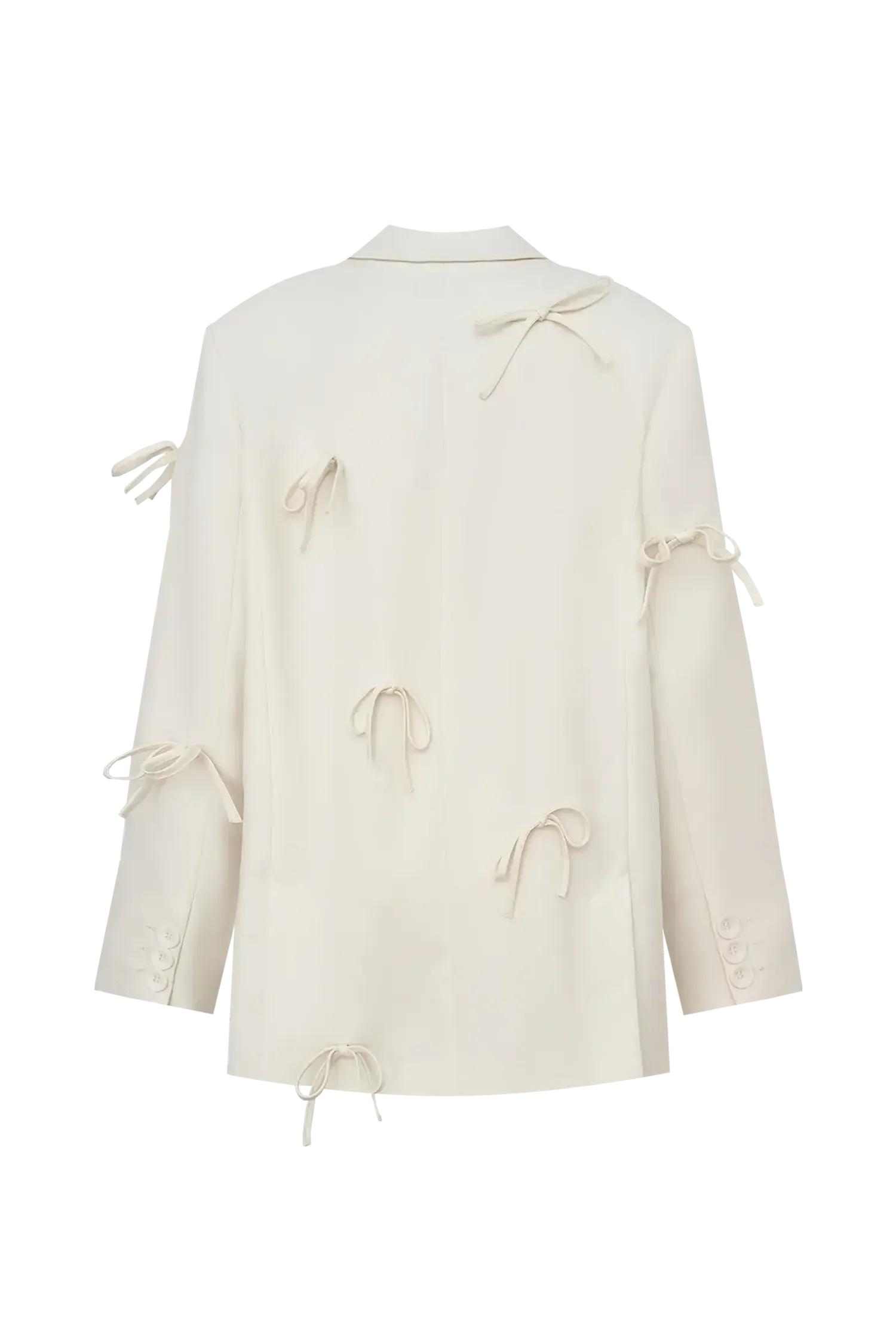 Пиджак объемный ((И сбоку бантик)), молочный
