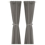 Комплект штор IKEA LENDA (ЛЕНДА), Темно-серый, 140x250 см, 2 шт