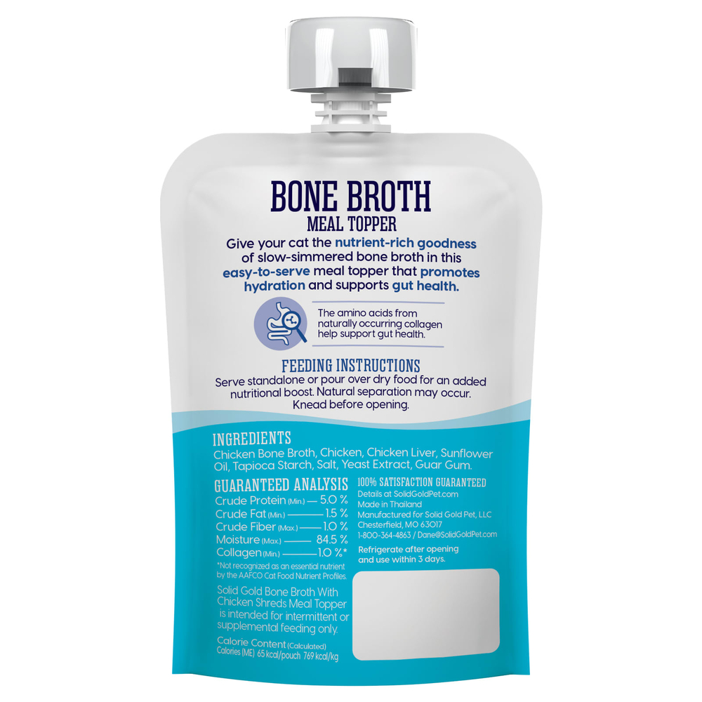 Solid Gold, Топпер для еды из куриного бульона, для кошек, для всех возрастов, 85 г (3 унции)