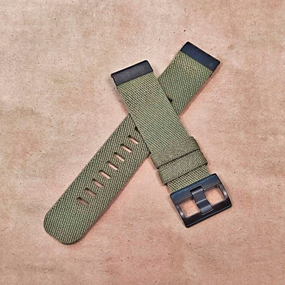 Ремешок нейлоновый 22 мм жаккардовое плетение для Garmin MARQ / Epix / Fenix (47 мм) Армейский зеленый
