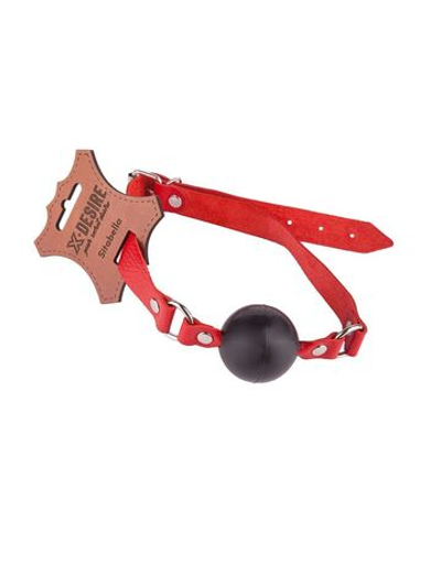 Чёрный кляп-шар с красным ремешком (Цвет: черный с красным)