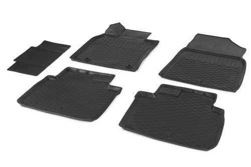 Коврики в салон автомобиля Rival для Toyota Camry XV70 седан 2018-2021 2021-н.в., полиуретан, с крепежом, 5 частей, 15701005