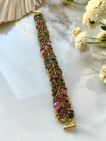 Браслет из бисера "Змейка" 19 см ручной работы с камнем Турмалин