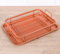 Противень с решеткой для выпечки и запекания 35х25х8 см