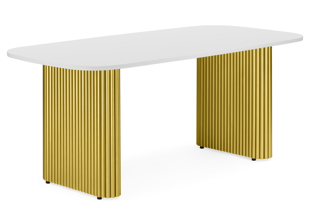 Стол деревянный Woodville Бавария B 160 х 90 белая пленка шагрень, золото