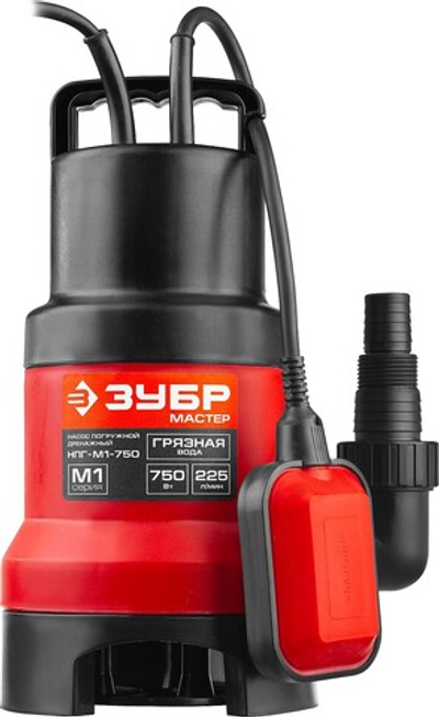 ЗУБР 750 Вт, дренажный насос для грязной воды (НПГ-М1-750)
