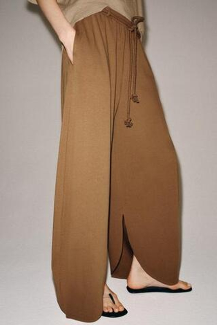 ZARA БРЮКИ BALLOON ИЗ ПЛОТНОГО ХЛОПКА, КАРАМЕЛЬНЫЙ