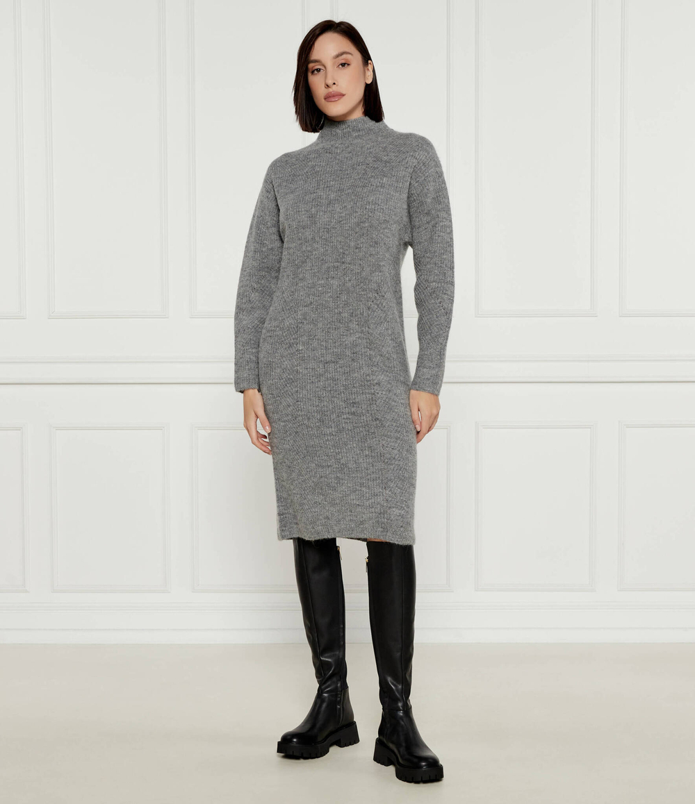 Хлопковое платье C_Fagdassy BOSS ORANGE - серый(50525127)