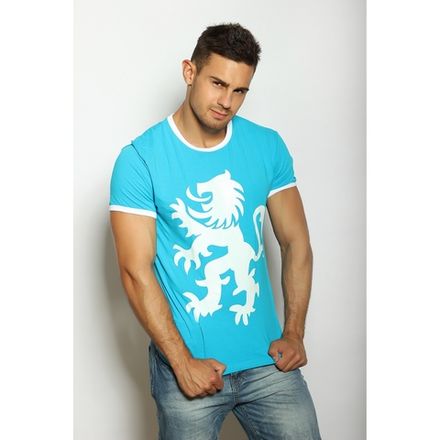 Мужская футболка голубая с принтом Scandaloso Леон 080287m-EP