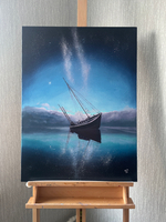 Картина маслом на холсте "Звёздный причал" 80х60 см. Деревянный подрамник. Художник Наталия Осадчук