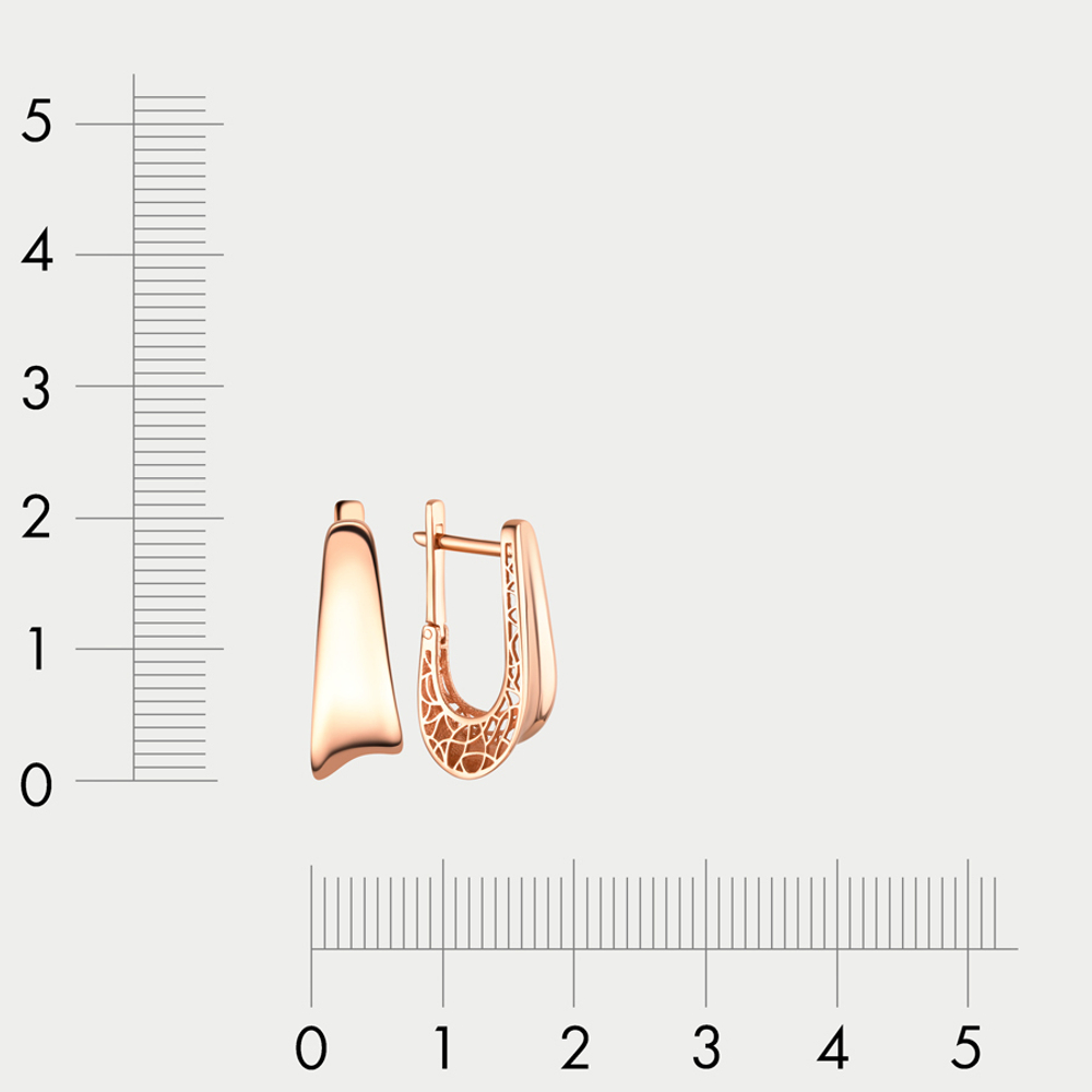 Серьги женские без вставок из розового золота 585 пробы (арт. Сд3518)