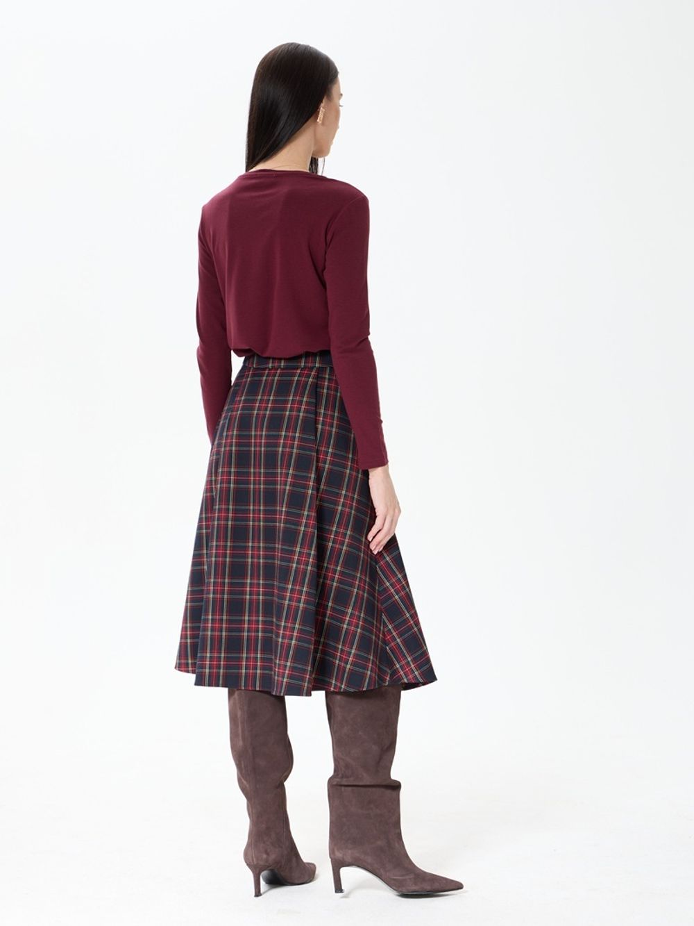 Лонгслив бордо прямой