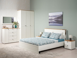 Остин Спальня 1 белый/дуб золотой