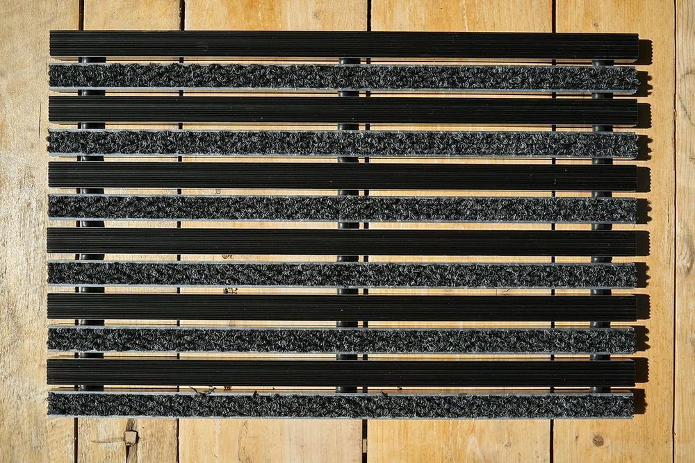 Придверная решетка Gidrolica Step – резина + текстиль, 390×590 мм