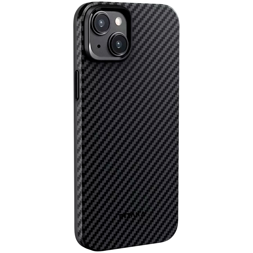 Чехол из арамидного волокна с поддержкой MagSafe PITAKA MagEZ Case 4 1500D для iPhone 15, Black / Grey Twill (Cаржевое переплетение)