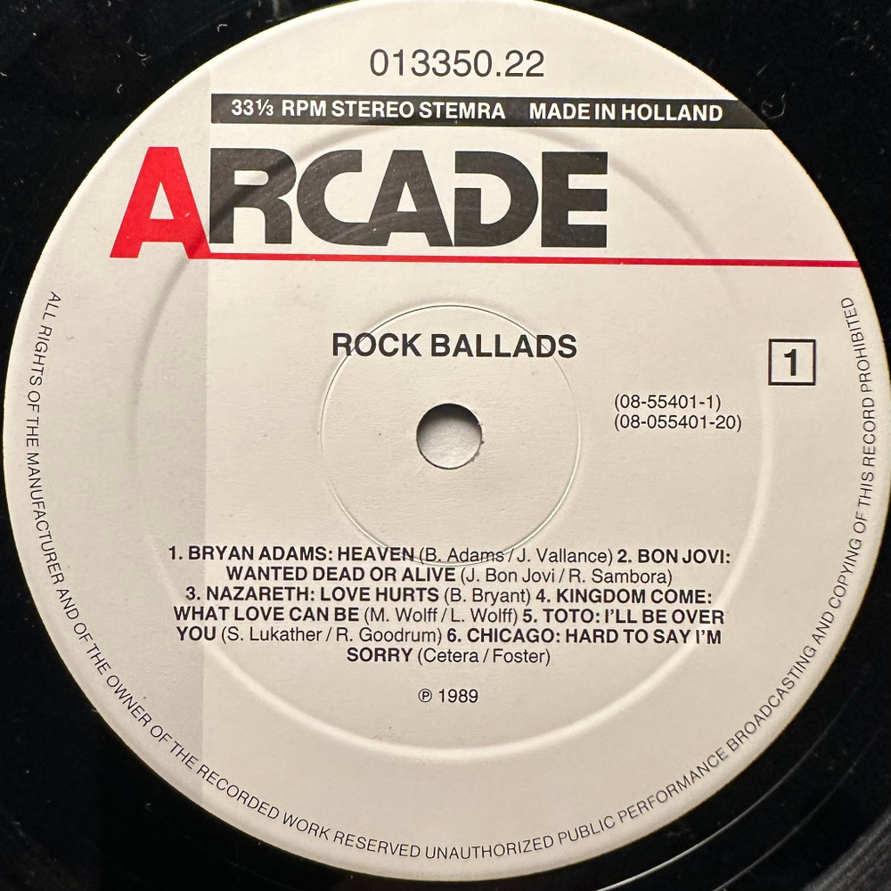 Сборник Rock Ballads 2LP (Голландия 1989г.)