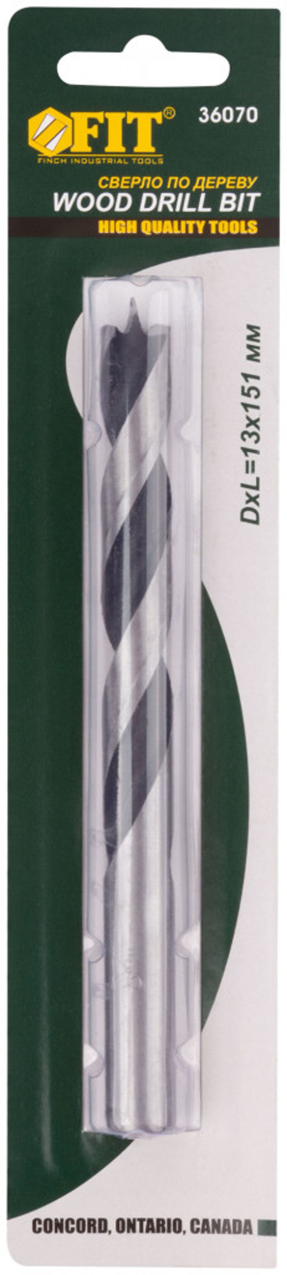 36070 Сверло по дереву, CrV Профи 13 мм FIT
