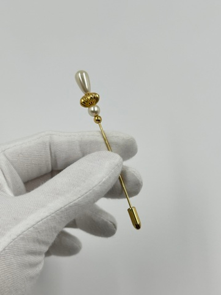 Брошь булавка с «жемчугом»