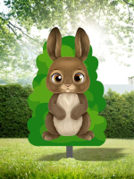 Уличная декорация из фанеры для детской площадки + металлическая опора. Серия Животные