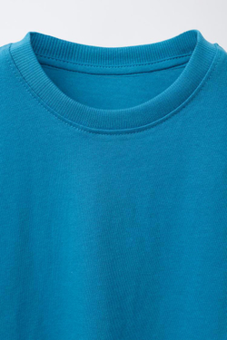 ZARA НАБОР ИЗ ТРЕХ ОДНОТОННЫХ ФУТБОЛОК, СИНИЙ