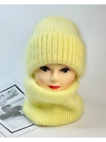 комплект шапка с шарфом- снуд зимний вязаный