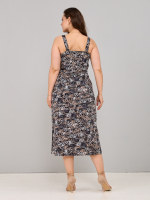 Платье П-015/черный-бежабстракция