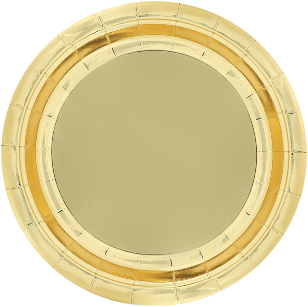 Тарелки (9''/23 см) Золото, Металлик, 6 шт.