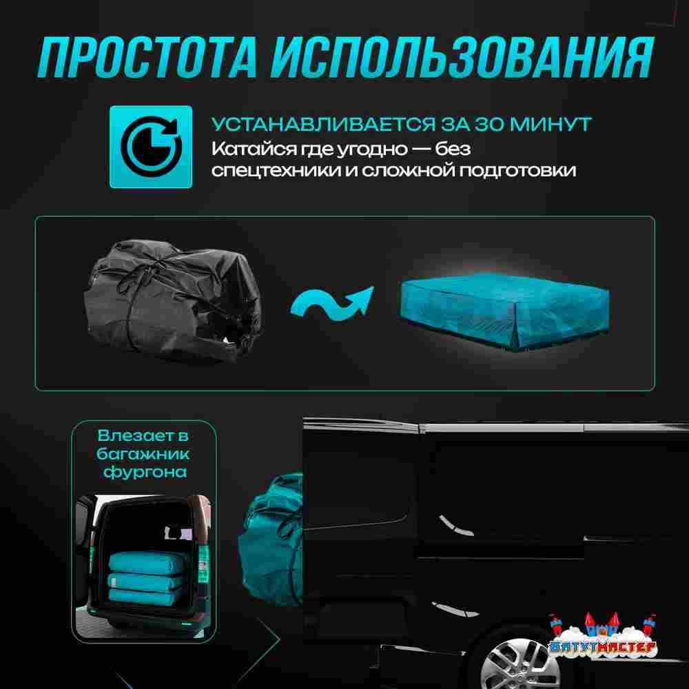 Надувная подушка «FlexAir» для гимнастики и батутных центров, 4×2,5×0,7 м