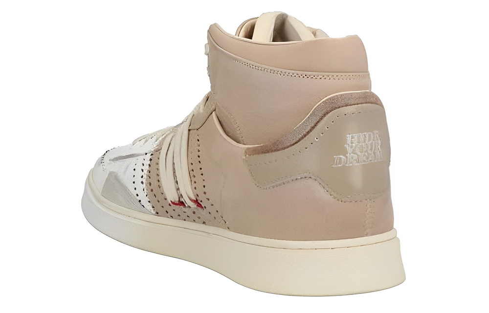 HIDNANDER Leather Stylish Skateboarding Shoes Men"s White Umber