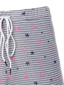 Брюки женские, цвет белый с серый полоской, размер 46