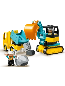 Конструктор лего DUPLO Town Грузовик и гусеничный экскаватор