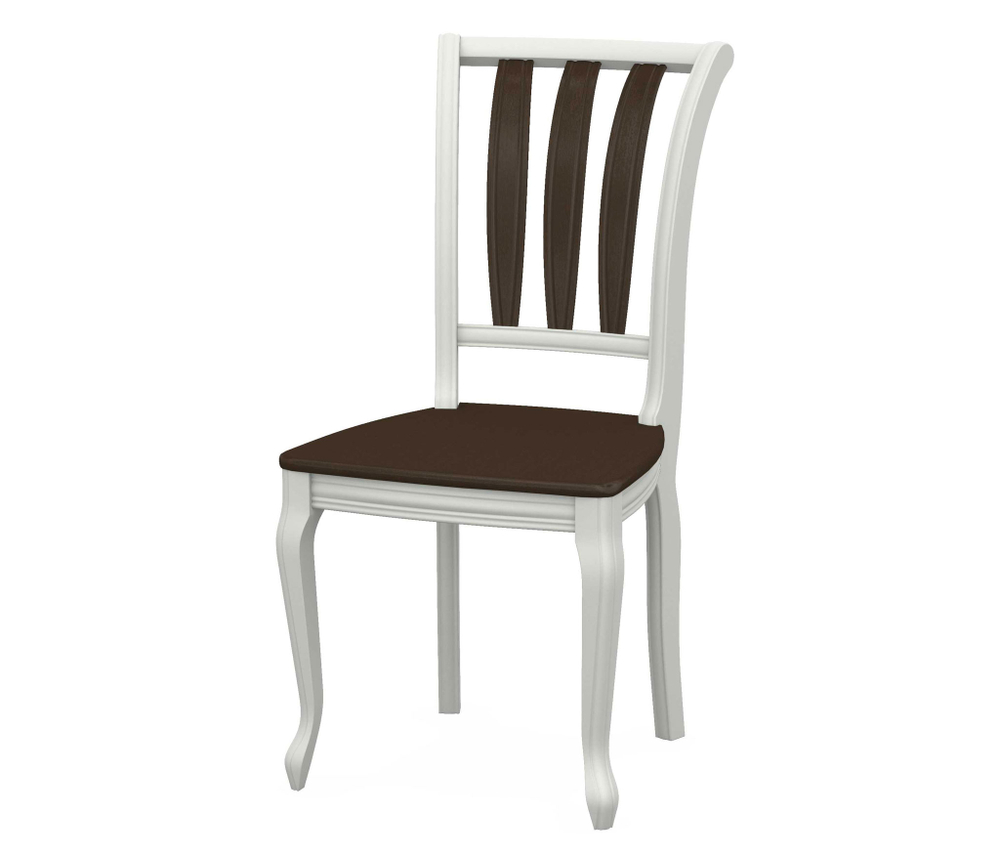 Стул Аврора Кабриоль, Жесткий, Эмаль белая/Орех темный