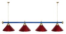 Лампа STARTBILLIARDS 4 пл. (плафоны хром,штанга антик медь,фурнитура золото)