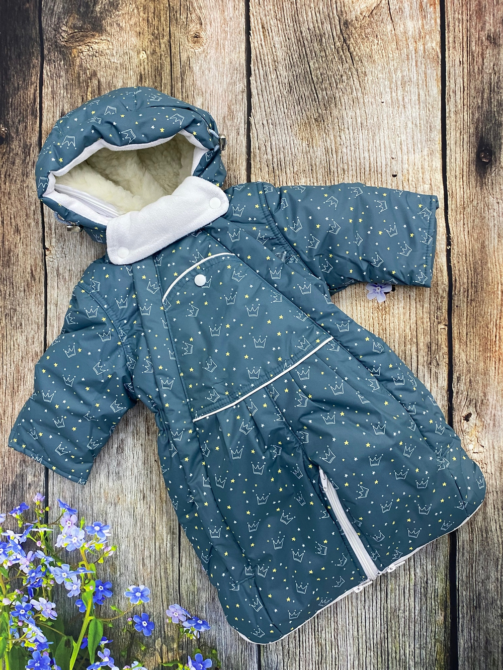 Комбинезон-трасформер детский 2в1 "Принц" , модель: 72-18 (Цвет: Т. брусника, Размер: 80)