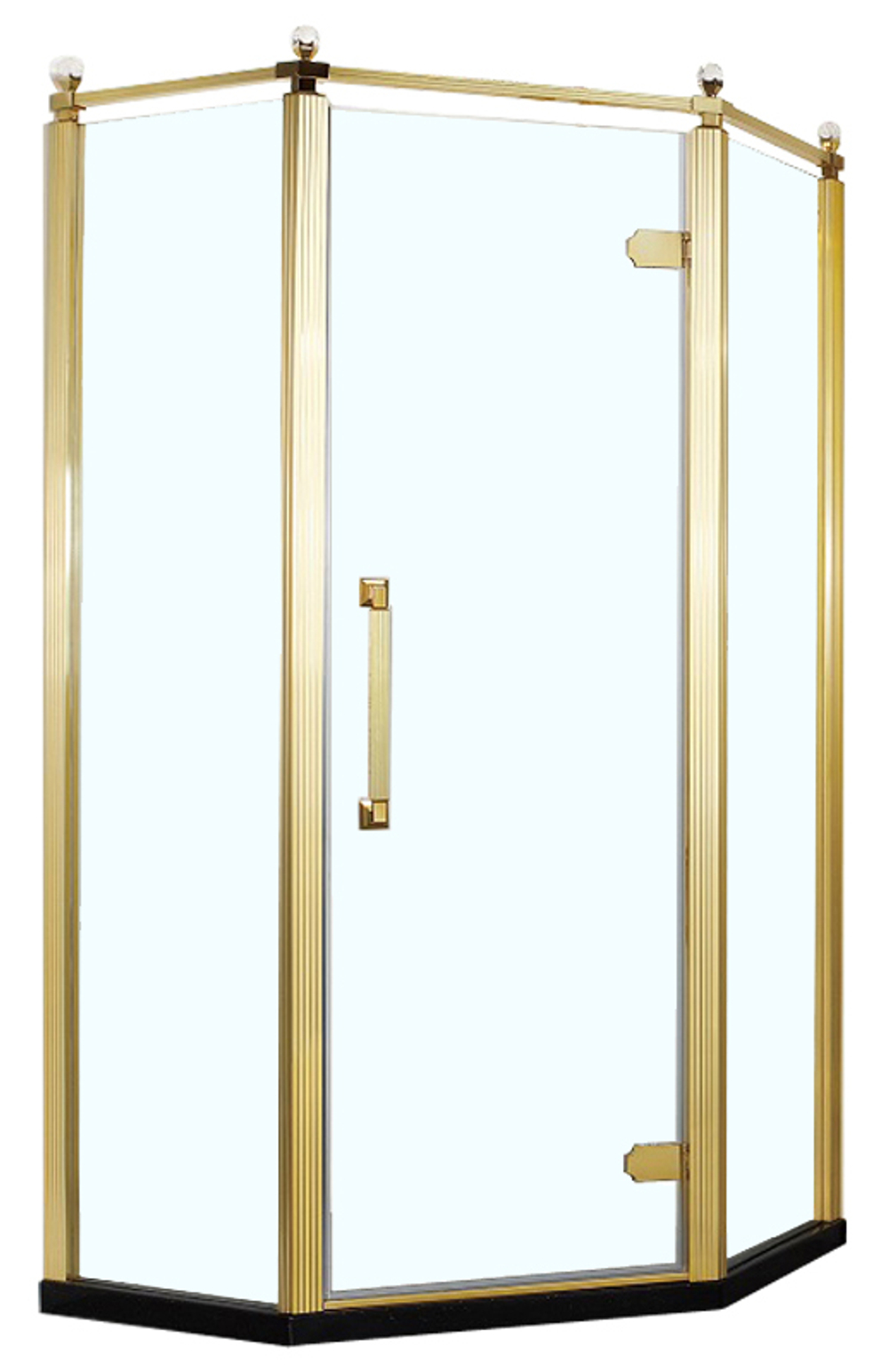 Душевое ограждение Azario ONTARIO 900х900х2000 универсальная, без поддона, прозрачное стекло 8 мм, цвет профиля золото глянцевое (AZ-NBB3231 900 GOLD)