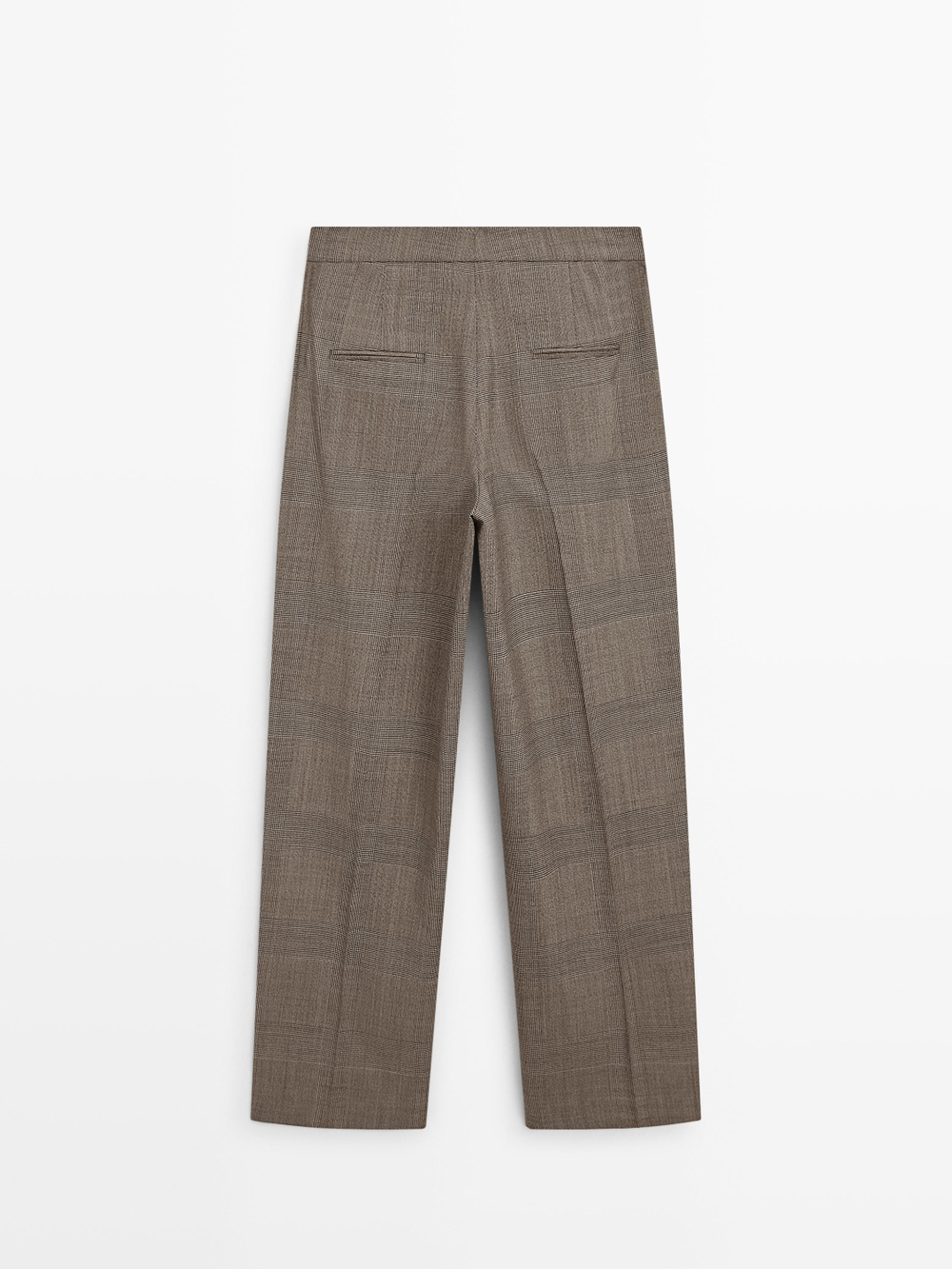 Massimo Dutti Костюмные брюки клетчатые из шерсти, бежевый