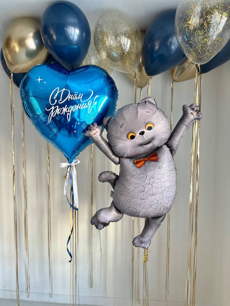 Воздушные гелиевые шарики с доставкой по Хабаровску Басик №4955