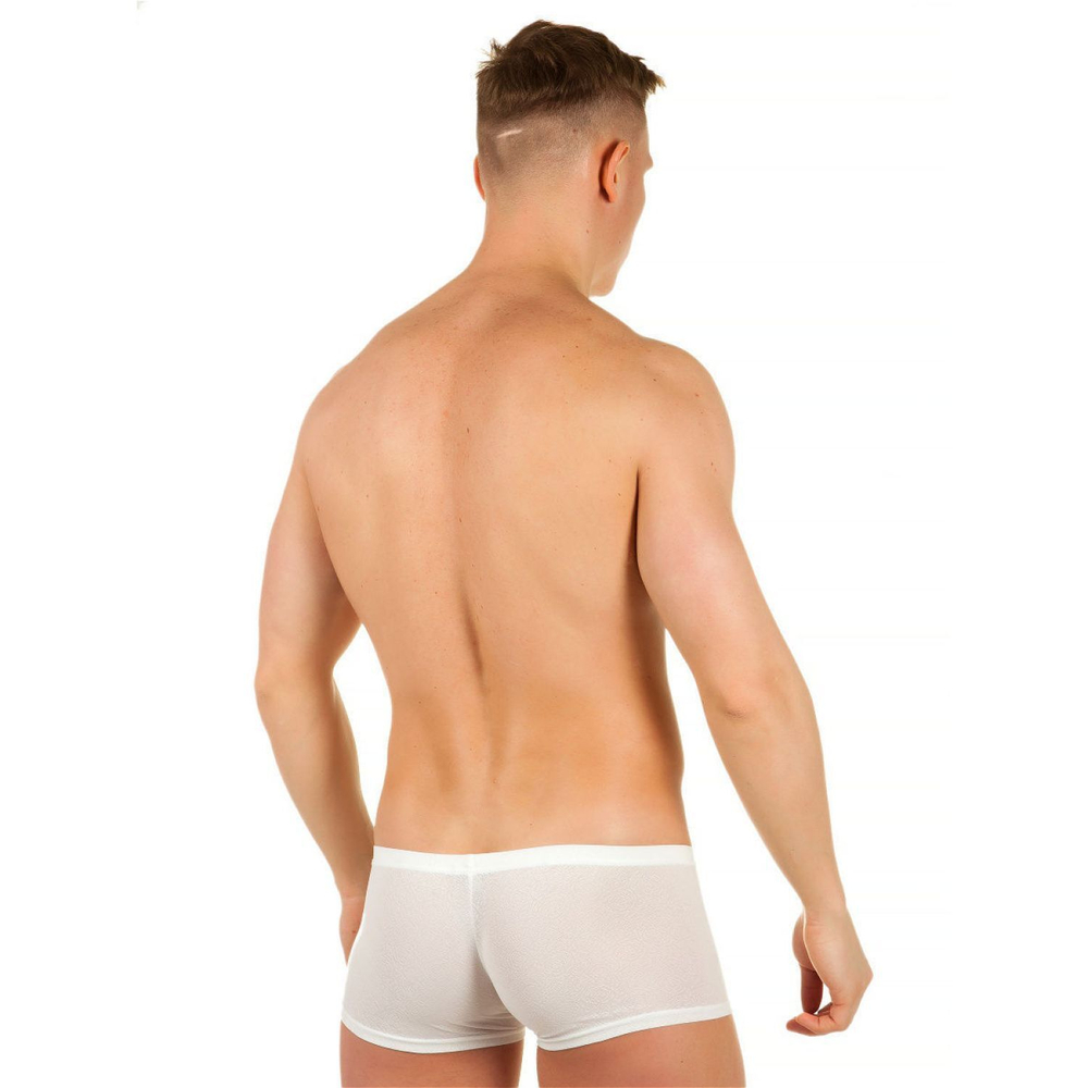 Мужские трусы-хипсы из ткани с текстурой в виде роз White Rose Boxer (Размер: S) (Цвет: белый)