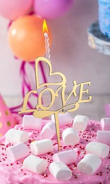 Акриловый Топпер свеча Love