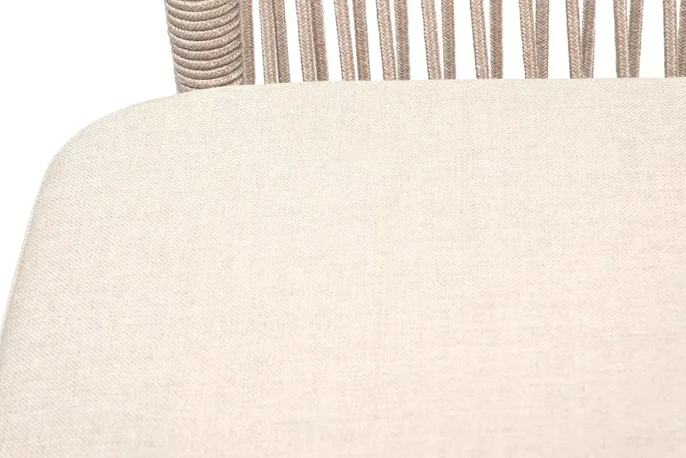 "Малага" обеденная группа на 6 персон со стульями "Марсель", каркас белый, роуп бежевый