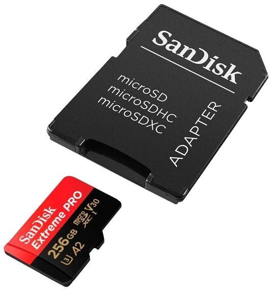 Карта памяти SANDISK micro SDXC 256Gb Extreme Pro UHS-I U3 V30 A2 + ADP (200/140 MB/s)