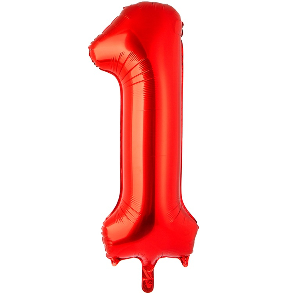 Шар фольгированный Цифра 1 101 см (Красный)