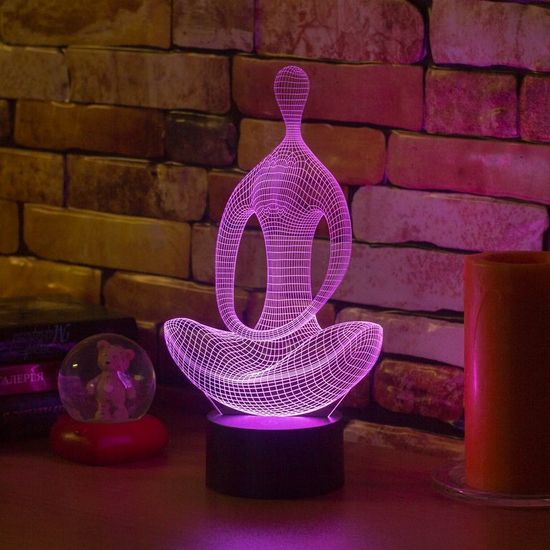 Настольная 3D лампа Йога Медитация