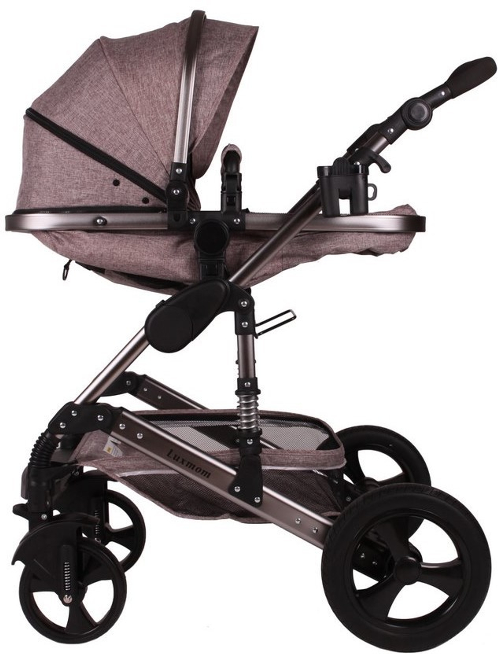 Детская коляска 3в1 LUXMOM 555 Коричневый текстиль